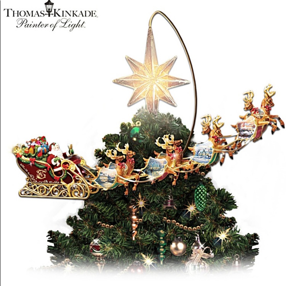 Thomas Kinkade Animated Santa Claus Tree Topper